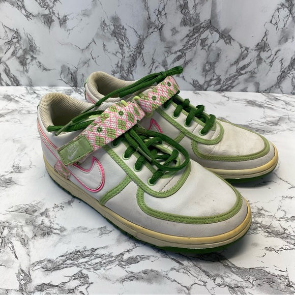 Rare Nike Vandal Low Pink & Green Argyle Preppy  Sneakers shoes Size 7.5 - Picture 12 of 12